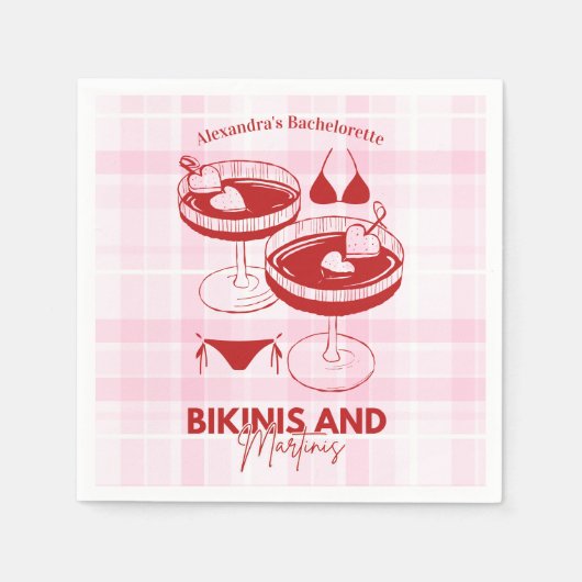 Bikini's en Martinis Bachelorette Servet (Voorkant)
