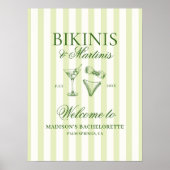 Bikini's en Martinis Bachelorette Welkom Poster (Voorkant)