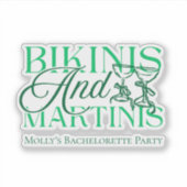 Bikini's en Martinis - Custom Bachelorette Party Sticker (Voorkant)