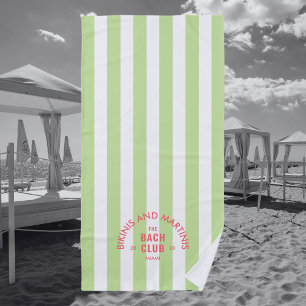 Bikini's en Martinis de Bach Club Green Stripe Strandlaken