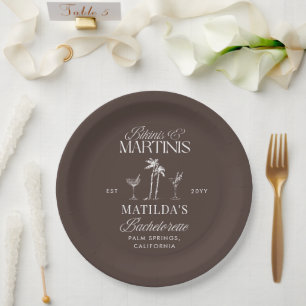 Bikinis en martini's Elegante vintage vrijgezellen Papieren Bordje
