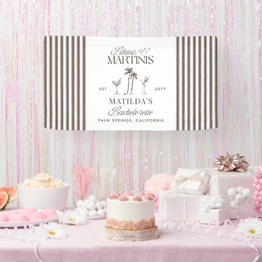 Bikinis en martinis Elegante vrijgezellenfeest Spandoek (Feest)