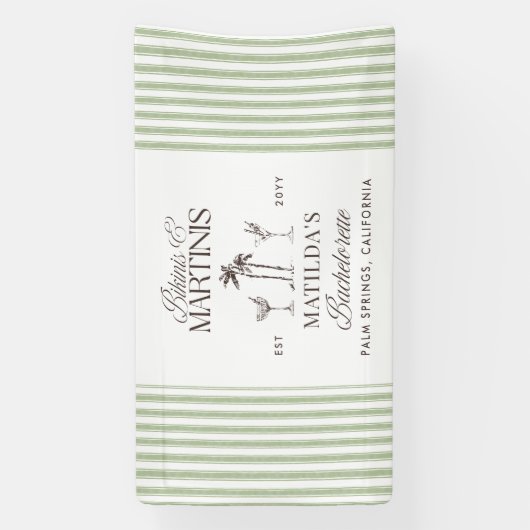 Bikinis en martinis Elegante vrijgezellenfeest Spandoek (Verticaal)