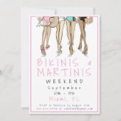 Bikinis en Martinis Feestweekend Kaart (Voorkant)