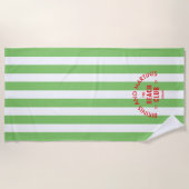 Bikinis En Martinis The Beach Club Groene Streep Strandlaken (Voorkant)