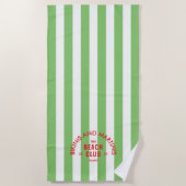 Bikinis En Martinis The Beach Club Groene Streep Strandlaken (Voorkant)