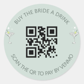 Bikinis & Martinis Bachelorette-dranksticker Ronde Sticker