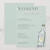 Bikini's & Martini's Bachelorette-weekendagenda Kaart (Voorkant / Achterkant)