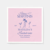 Bikinis & martini's Elegante roze marinevrijgezell Servet (Voorkant)