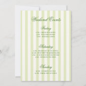 Bikini's & Martinis Green Gestreepte Bachelorette Kaart (Achterkant)