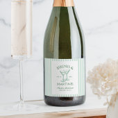 Bikini's & Martinis Groene Bachelorette Sparkling Wijnetiket