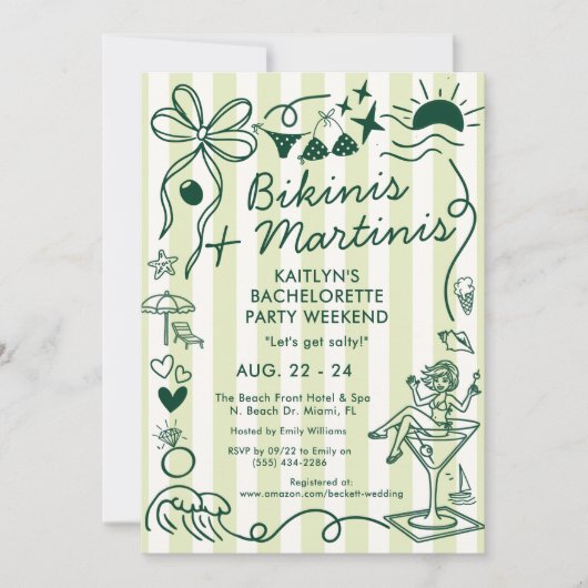 Bikinis & Martinis Programme de la soirée d'enterr (Devant)
