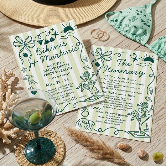 Bikinis & Martinis Programme de la soirée d'enterr