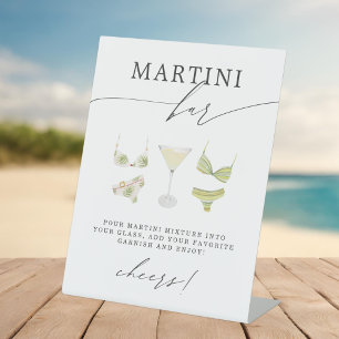 Bikini's & Martinis Vrijgezellenfeest Bachelorette Reclamebord Met Voetstuk