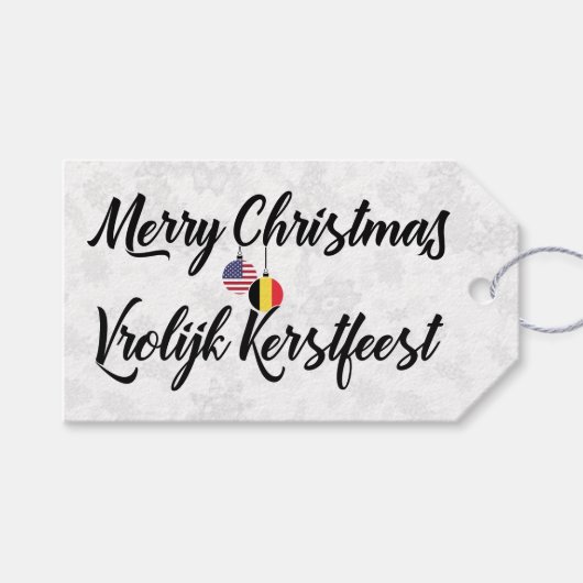 Bilateraal Belgisch Amerikaans cadeau voor feestda Cadeaulabel (Voorkant (Horizontaal))