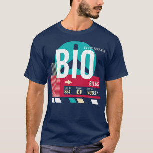 Bilbao Spanje BIO luchthavencode Bagage Label T-shirt