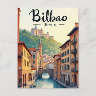 Bilbao Spanje Kunst Vintage Reizen Briefkaart