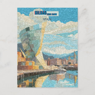 Bilbao Spanje Kunstprint, Bilbao Kunst Illustratie Briefkaart