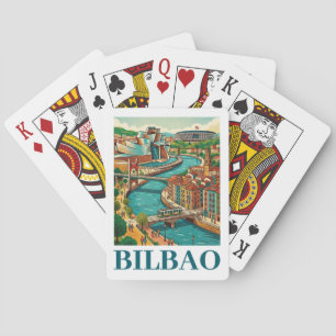 Bilbao Spanje Reizen - Kleurrijke Architectuur Pokerkaarten