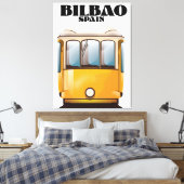 Bilbao Spanje tram reisposter Canvas Afdruk (Insitu (Slaapkamer))