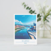Bilbao Spanje Vintage Reizen Briefkaart (Staand voorkant)