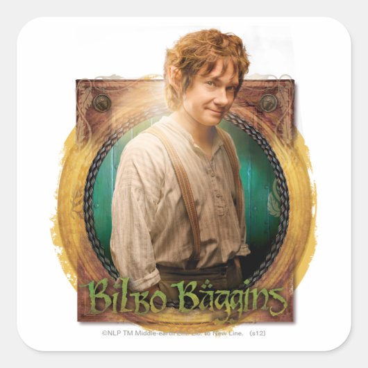 BILBO BAGGINS™ Character met naam Vierkante Sticker (Voorkant)
