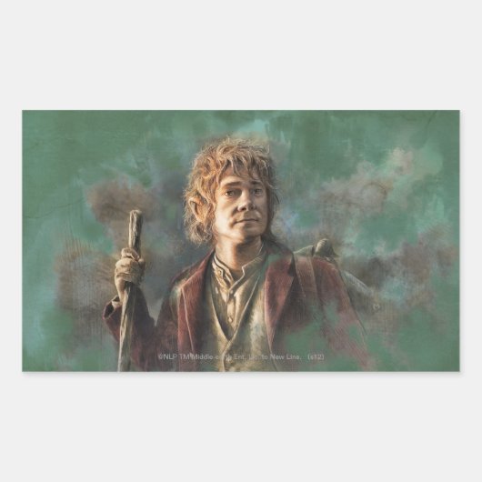 BILBO BAGGINS™ Illustratie Rechthoekige Sticker (Voorkant)