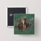 BILBO BAGGINS™ Illustratie Vierkante Button 5,1 Cm (Voorkant /achterkant)