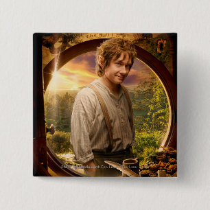 BILBO BAGGINS™ in Shire Collage Vierkante Button 5,1 Cm