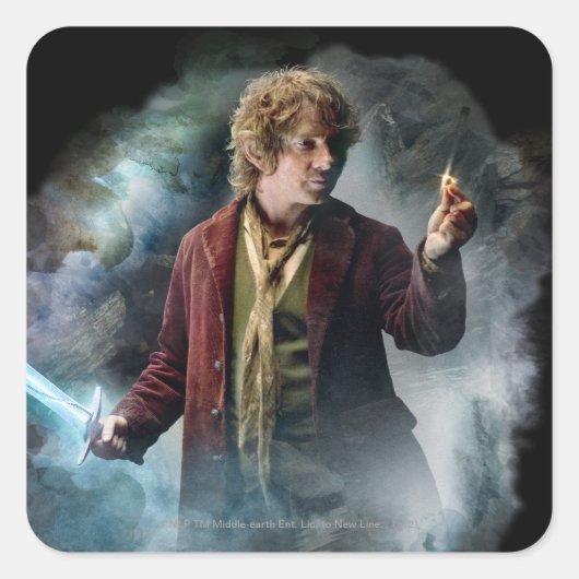 BILBO BAGGINS™ met de ring Vierkante Sticker (Voorkant)