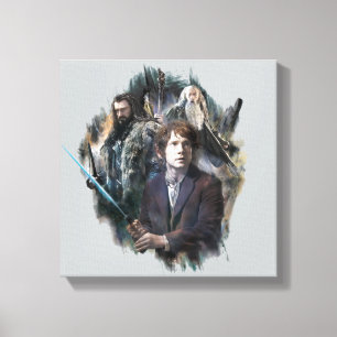 BILBO BAGGINS™, THORIN OAKENSHIELD™ & Gandalf Canvas Afdruk