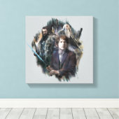 BILBO BAGGINS™, THORIN OAKENSHIELD™ & Gandalf Canvas Afdruk (Insitu (Houten vloer))