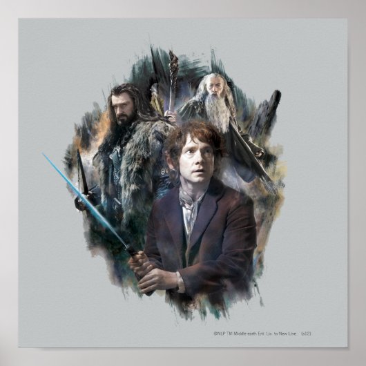 BILBO BAGGINS™, THORIN OAKENSHIELD™ & Gandalf Poster (Voorkant)