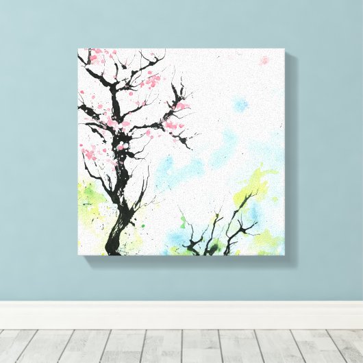 Bild mit Frühling Canvas Afdruk (Insitu (Houten vloer))