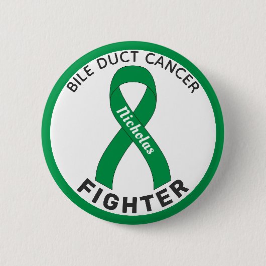 Bile Duct Cancer Fighter Ribbon White Button (Voorkant)