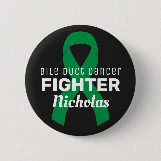 Bile Duct Cancer Ribbon Black Button (Voorkant)