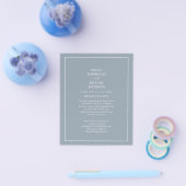 BILINGUAL Budget Stusty Blue Monochrome Wedding Flyer (Enkel)