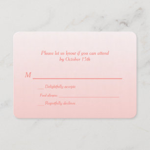 Bilingual Coral Ombre Wedding RSVP