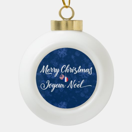 Bilingual French American Holiday Ornament (Voorkant)
