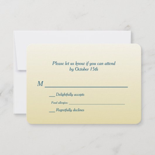 Bilingual Gold Ombre Wedding RSVP (Voorkant)