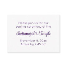 Bilingual Purple Script Temple Sealing Invitation