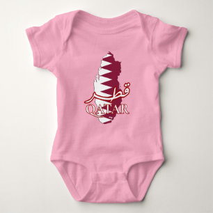 Bilingual Qataِِ of Arabic & English Word Art - ق Romper