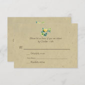Bilingual Rustic Flower Garland Wedding RSVP (Voorkant / Achterkant)