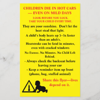 Bilingual Safety Flyer “Children Die in Hot Cars"