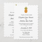 Bilingual Tropical Wedding Invitation tweezijdig Kaart (Voorkant / Achterkant)