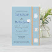 Bilingual Woodland Wedding Invitation Kaart (Staand voorkant)