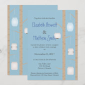 Bilingual Woodland Wedding Invitation Kaart (Voorkant / Achterkant)