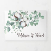 Bilingue Faire-part de mariage Eucalyptus tous en  (Page de couverture)