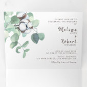 Bilingue Faire-part de mariage Eucalyptus tous en  (Intérieur en premier)