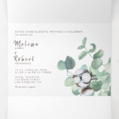 Bilingue Faire-part de mariage Eucalyptus tous en  (Intérieur au milieu)